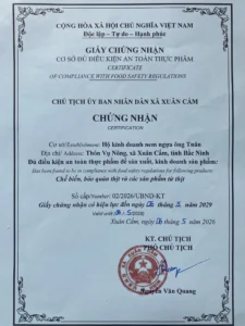 nem ngua ong tuan giay chung nhan an toan ve sinh thuc pham
